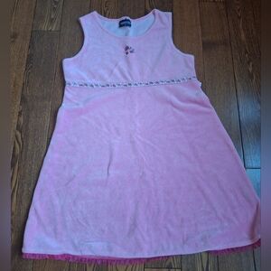Pink Velour Sleeveless Kids Dress